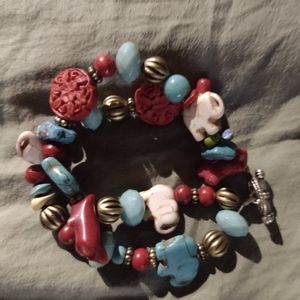 2 strand beaded bracelet